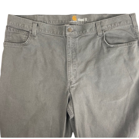 CARHARTT Relaxed Fit Canvas Straight Leg Work Pants Size 42 x 32 in Gray - Picture 4 of 10